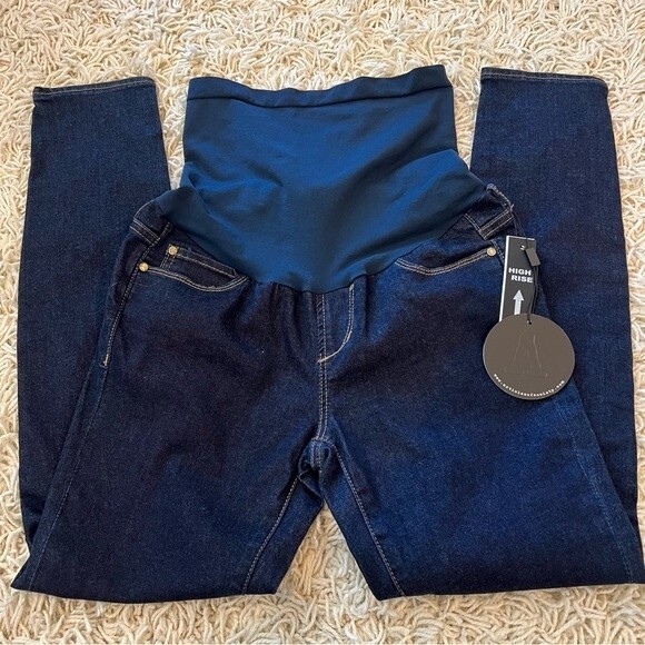 ARTICLES OF SOCIETY SECRET FIT HEATHER FULL PANEL SKINNY MATERNITY JEANS 26 NEW - Picture 2 of 11